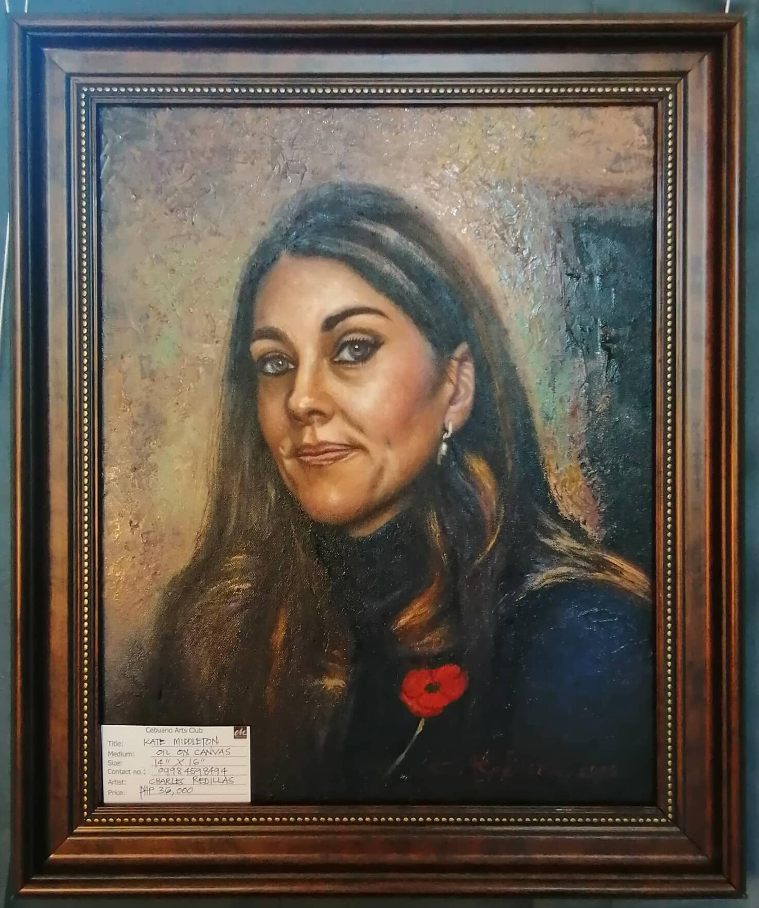 Oil on Canvass Portrait of Kate Middleton