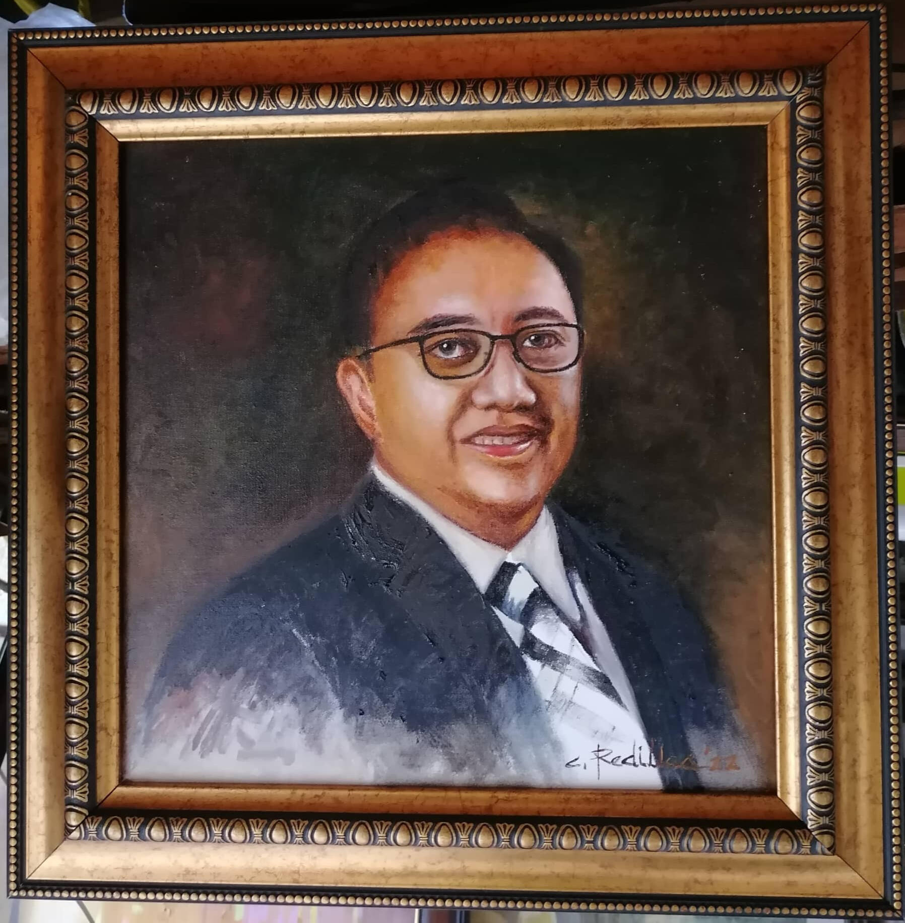 This is the Oil on Canvass Portrait of the Icon in Real Estate